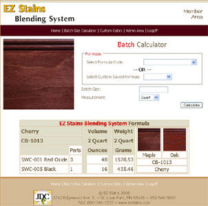 EZ Stains Blending System Custom Stain Batch Calculator